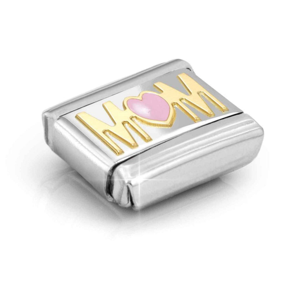 Nomination Composable Gold Mum Pink Heart Charm 030272/83