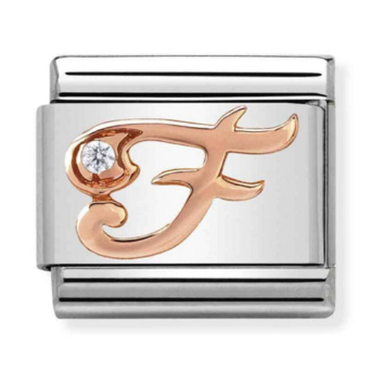 Nomination  Rose Gold Letter F Charm 430310/06