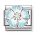 Nomination Composable Silver Shaded Blue Flower Charm 330321/16