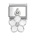 Nomination Composable Silver White Flower Drop Charm 331805/22