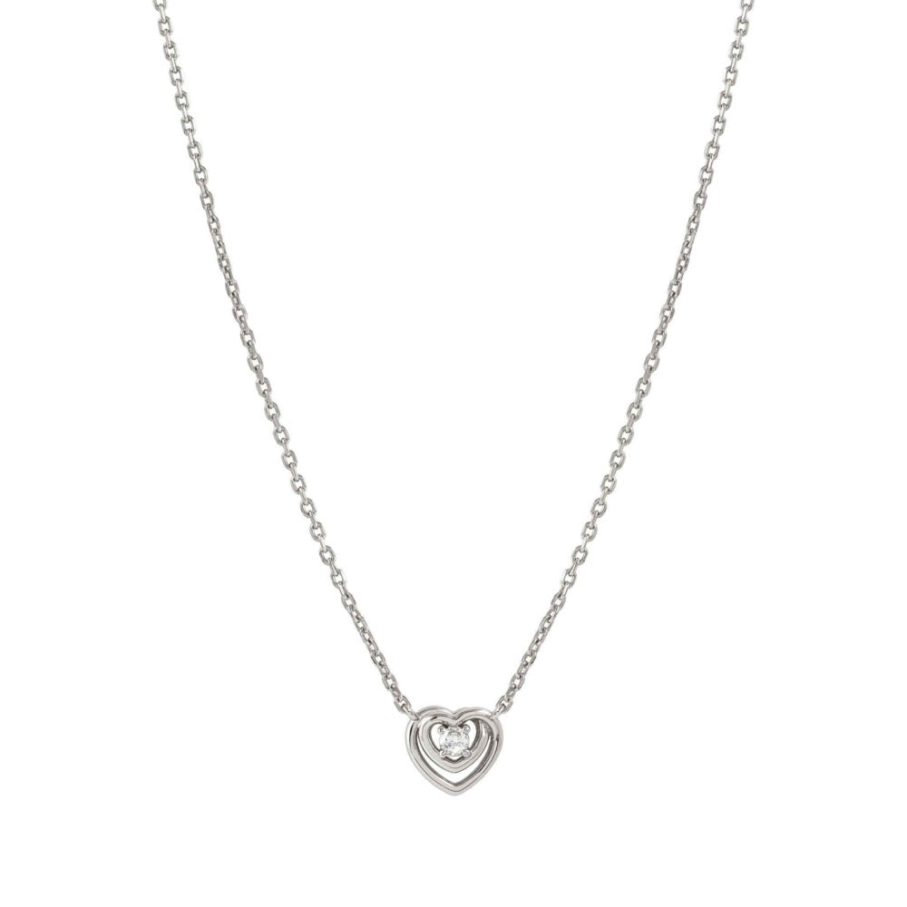 Nomination Cosmiclove Cubic Zirconia Set Heart Necklace Silver