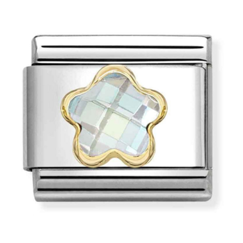 Nomination Composable Gold White Flower Charm 030615/010