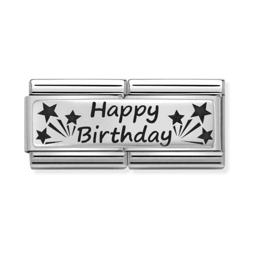 Nomination Composable Silver Double Happy Birthday Charm 330710/13