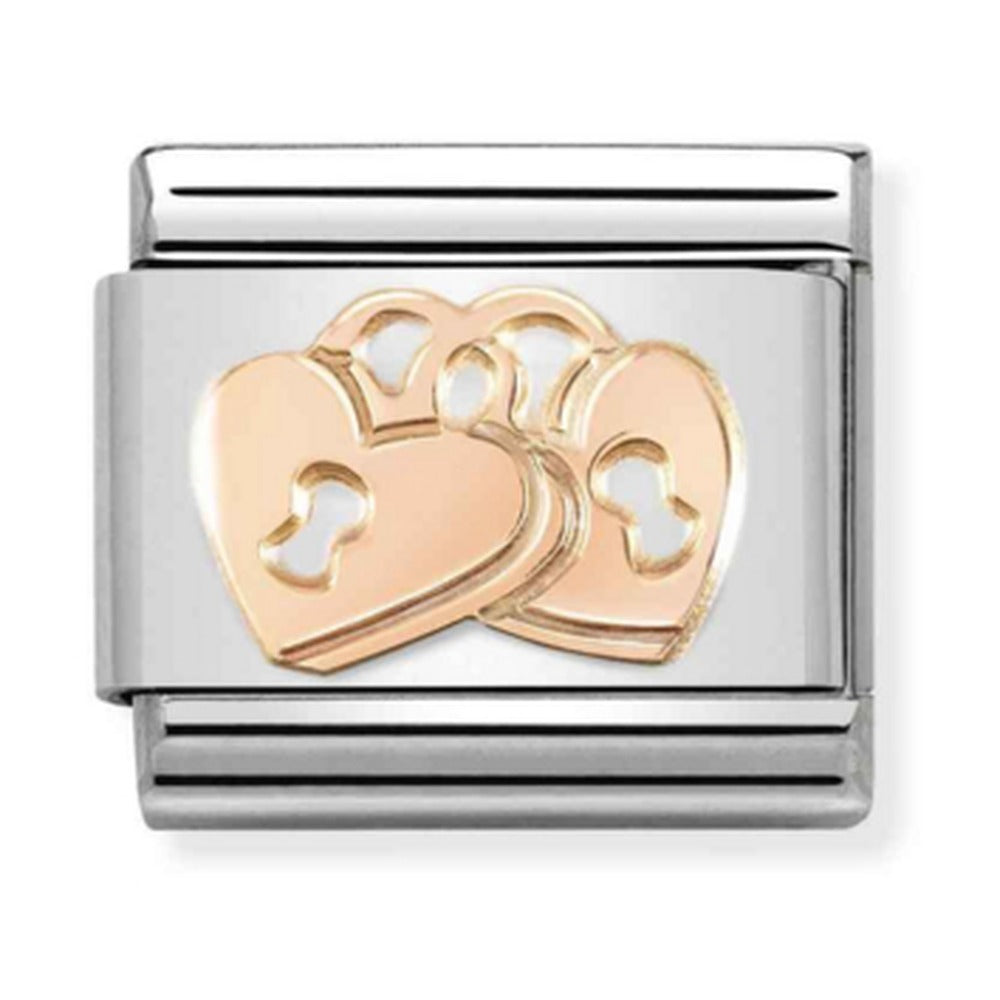 Nomination Composable Rose Gold Padlocks Heart Charm