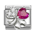 Nomination Composable Silver Red & CZ Clover Charm 330322/11