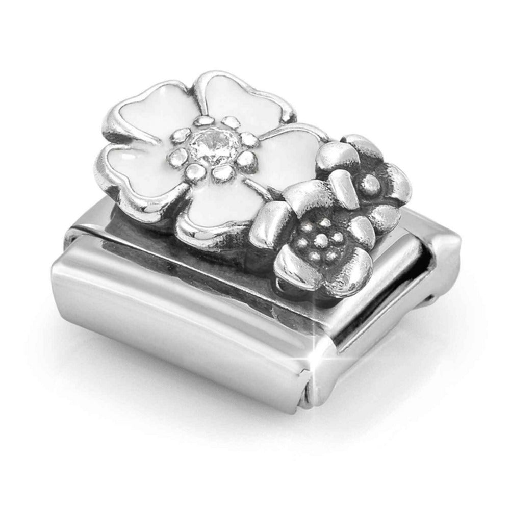 Nomination Composable White Flower And Silver Flower Charm 330325/01