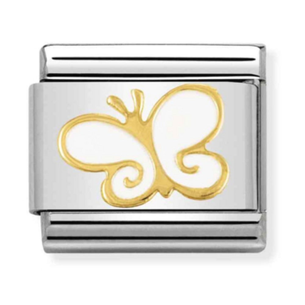 Nomination Composable Gold White Butterfly Charm 030278/03