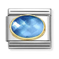 Nomination Composable Gold Faceted Light Blue /Blue Graduated Oval Charm 030612/038