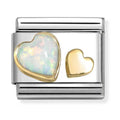 Nomination Composable Gold Opal Heart With Small Plain Heart Charm 030520/10