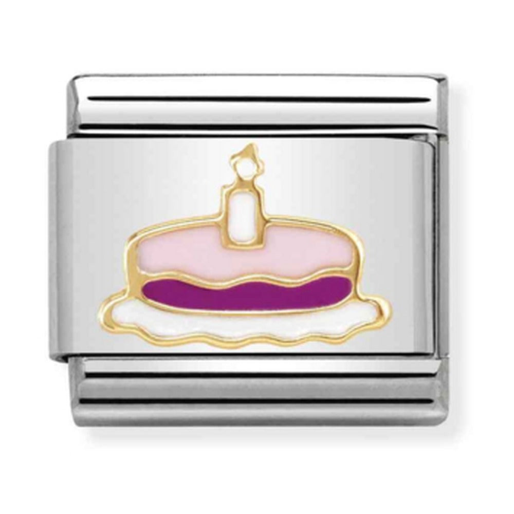 Nomination Composable Gold Pink Birthday Cake Charm 030285/05