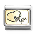 Nomination Composable Gold Heart Love You Charm 030284/60