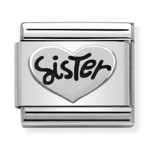 Nomination Composable Silver Sister Heart Charm 330101/11