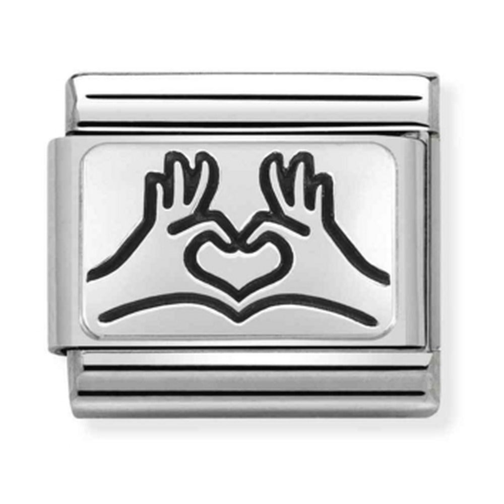 Nomination Composable Silver Hands to Heart Charm 330109/85