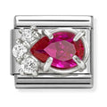 Nomination Composable Silver Red CZ Teardrop Charm 330329/02