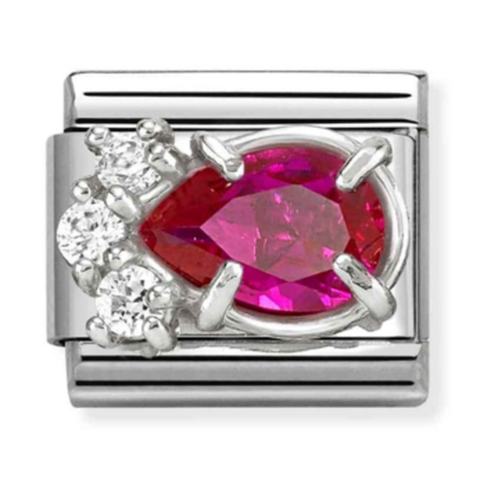 Nomination Composable Silver Red CZ Teardrop Charm 330329/02