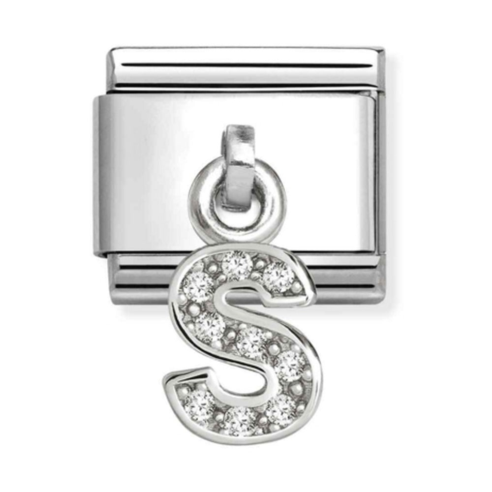 Nomination Composable Silver Initial 'S' CZ Drop Charm 331818/19