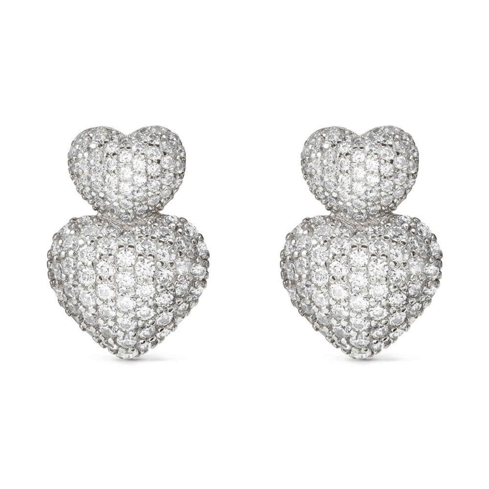 Nomination Life Poetry CZ Double Heart Earrings 242708/004