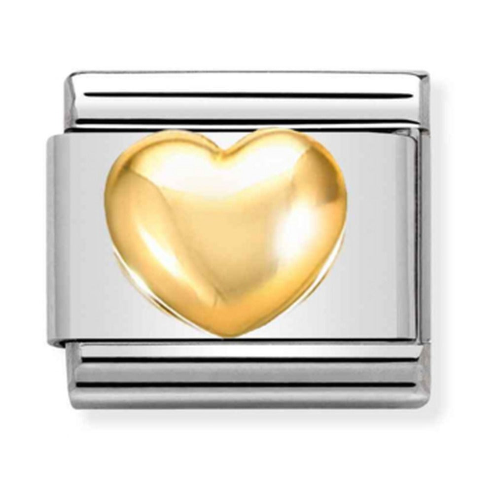 Nomination Composable Gold Raised Heart Charm 030116/01