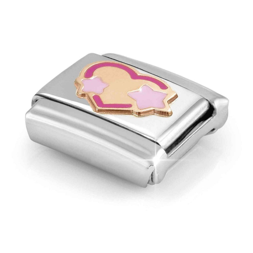 Nomination Composable Rose Gold Pink Fuchsia Star Heart Charm 430202/41
