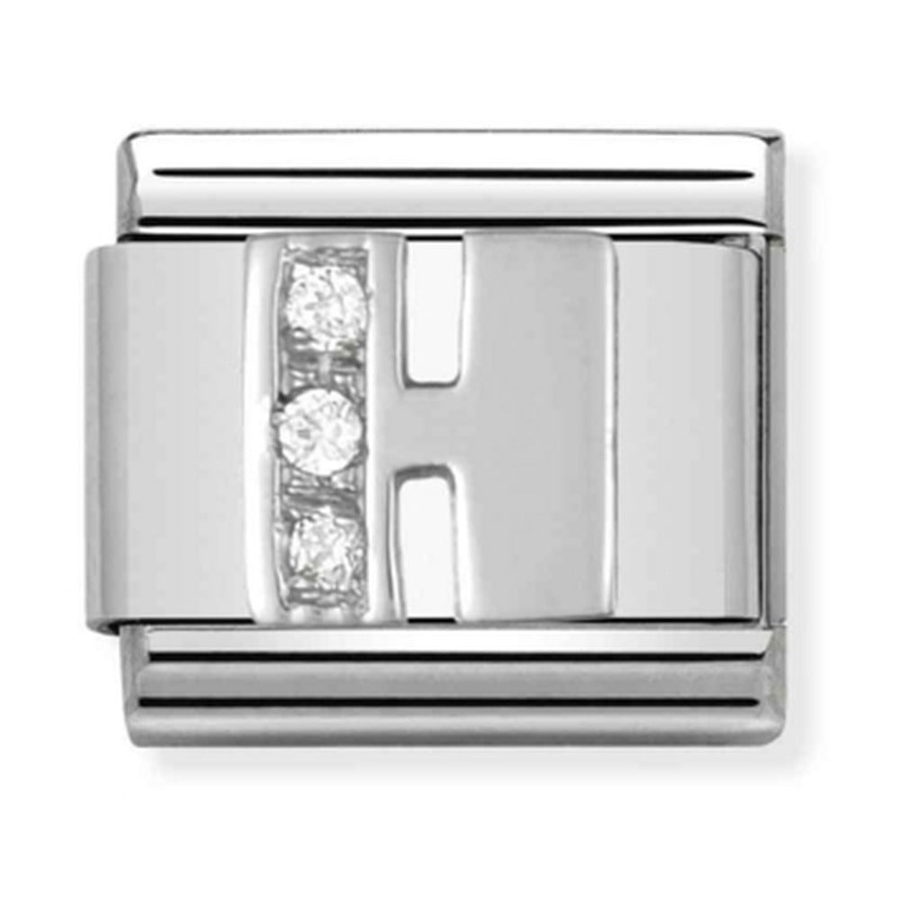 Nomination Composable Silver CZ Letter H Charm 330301/08
