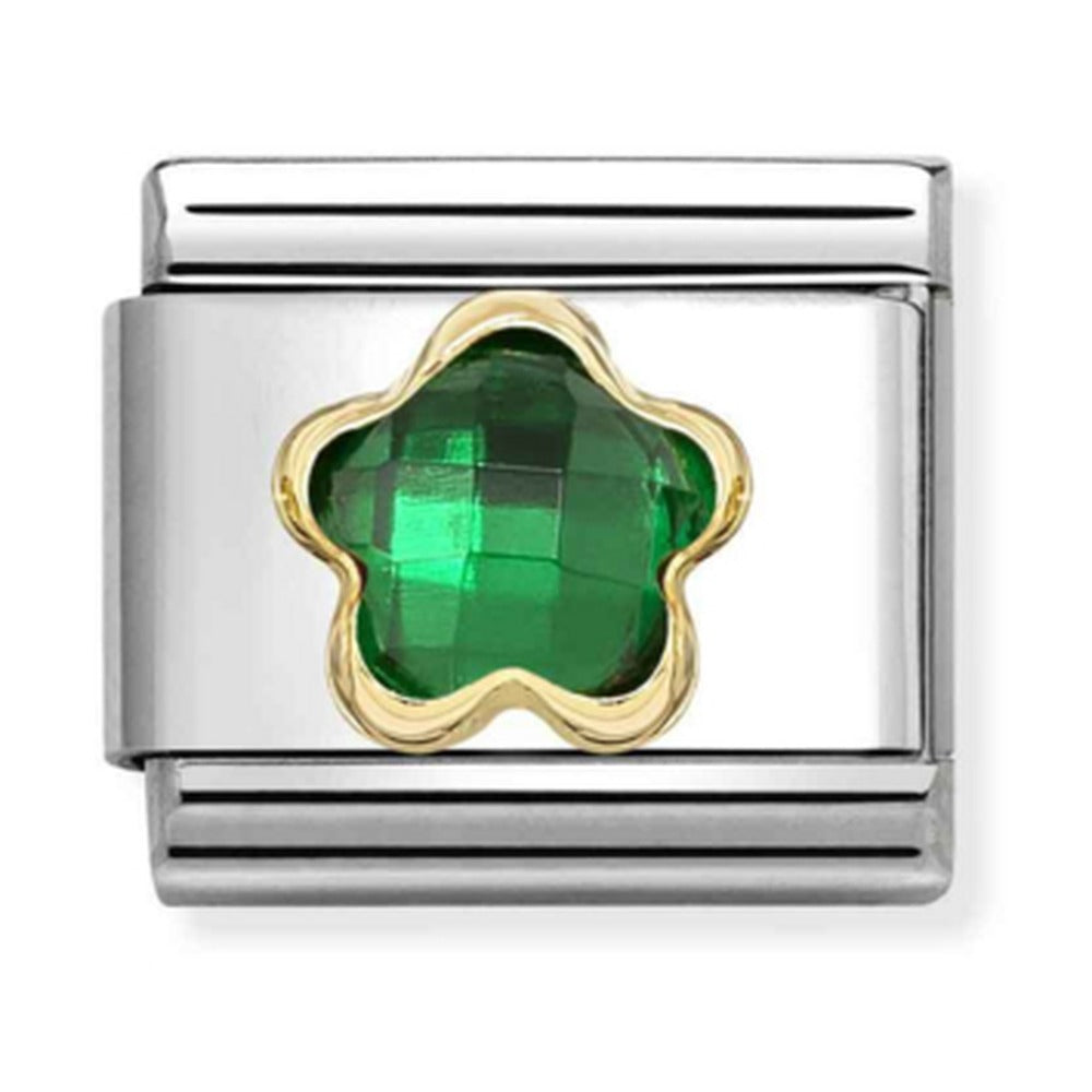 Nomination Composable Gold Green Flower Charm 030615/004