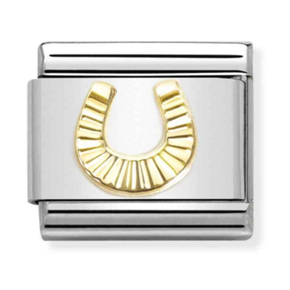 Nomination Composable Gold DIAMOND-CUT HORSESHOE Charm 030149/53
