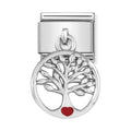 Nomination Composable Silver TREE OF LIFE WITH RED HEART Charm 331805/07