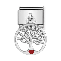 Nomination Composable Silver TREE OF LIFE WITH RED HEART Charm 331805/07