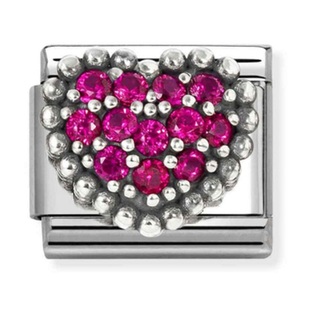 Nomination Composable Silver Pave` Red Heart Charm 330327/08