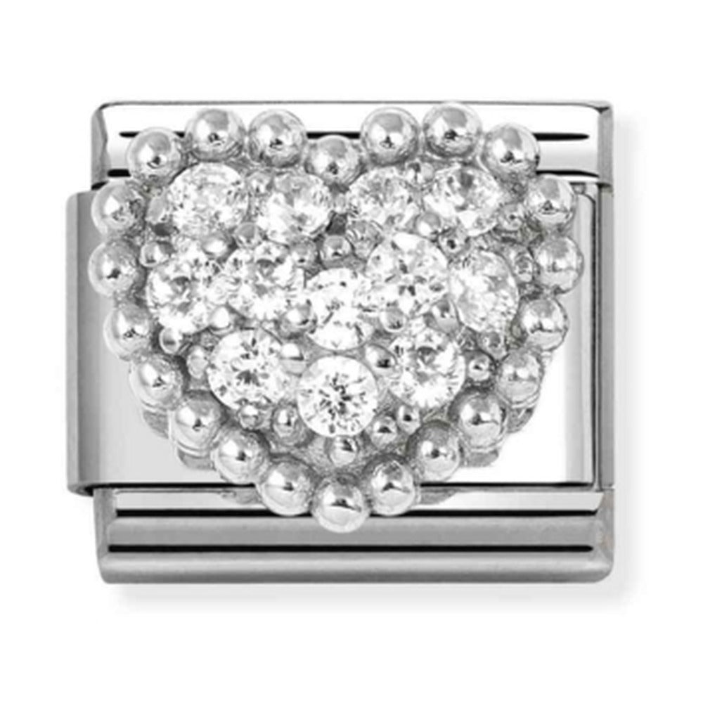 Nomination Composable Silver Pave` Heart Charm 330322/07
