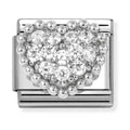 Nomination Composable Silver Pave` Heart Charm 330322/07