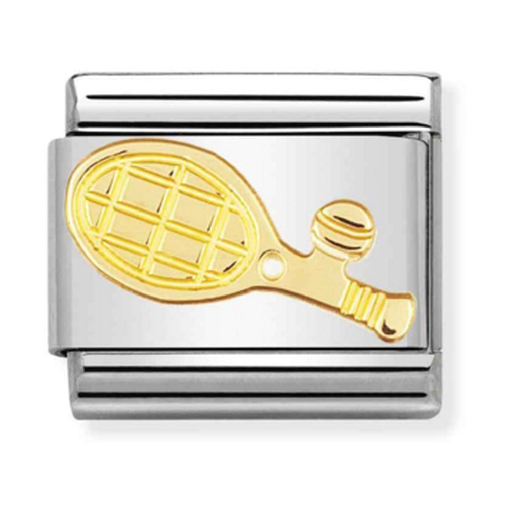 Nomination Composable Classic Link Sports Tennis Racket in 18k gold
