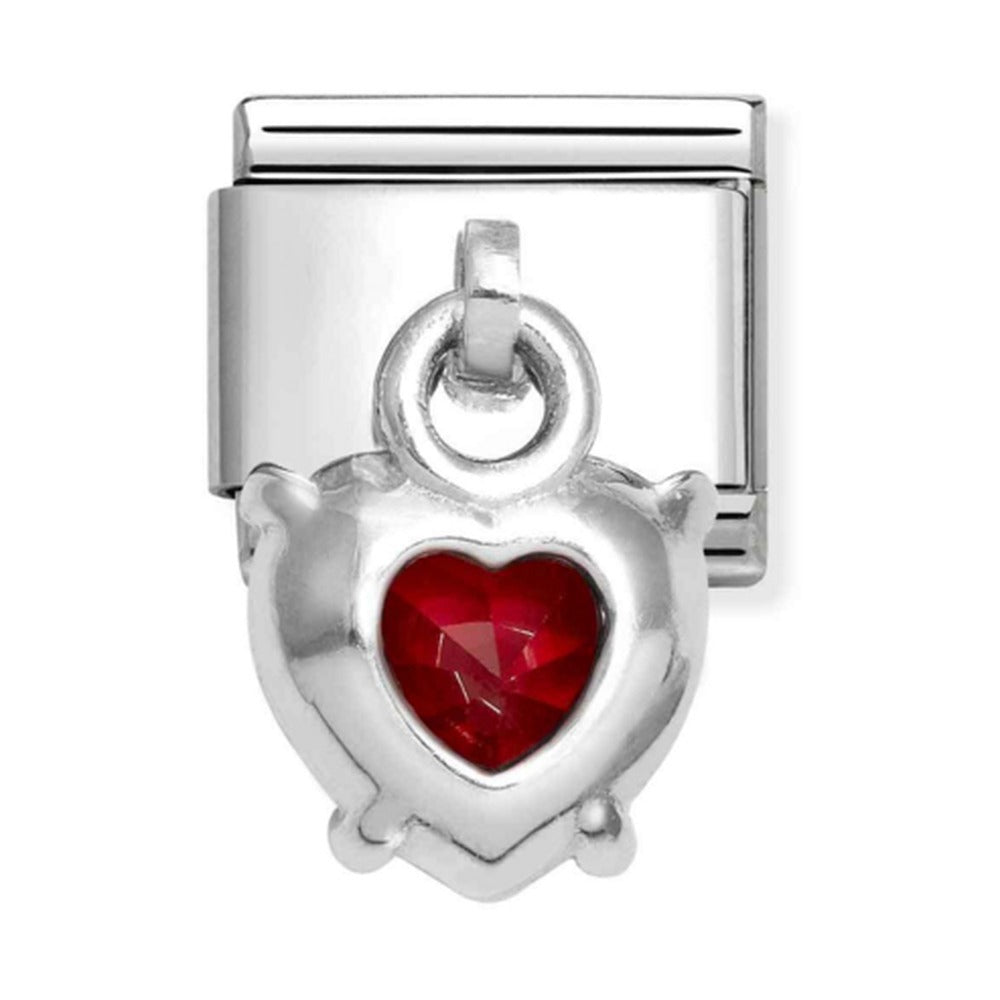 Nomination Composable Silver Heart Shaped Red Drop Charm