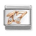 Nomination Composable Classic Link NUMBERS 17 in Steel, Zircon & Gold 375