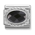 Nomination Composable Silver Oval Black CZ Charm 330604/011