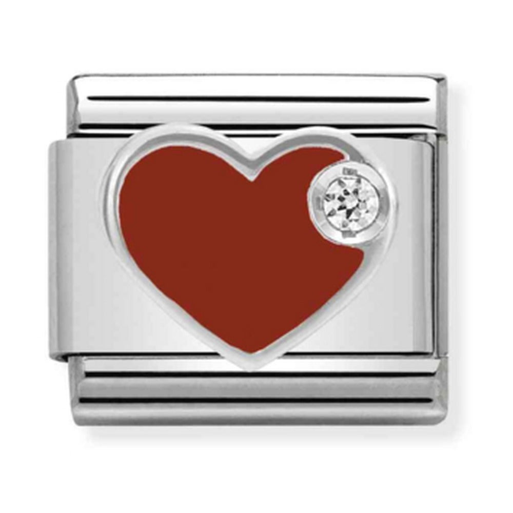 Nomination Composable Silver CZ Red Heart Charm 330305/01