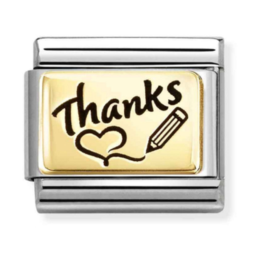 Nomination Composable Gold Thanks Charm 030166/76