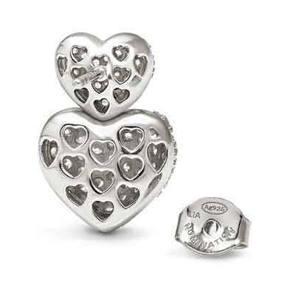 Nomination Life Poetry CZ Double Heart Earrings 242708/004