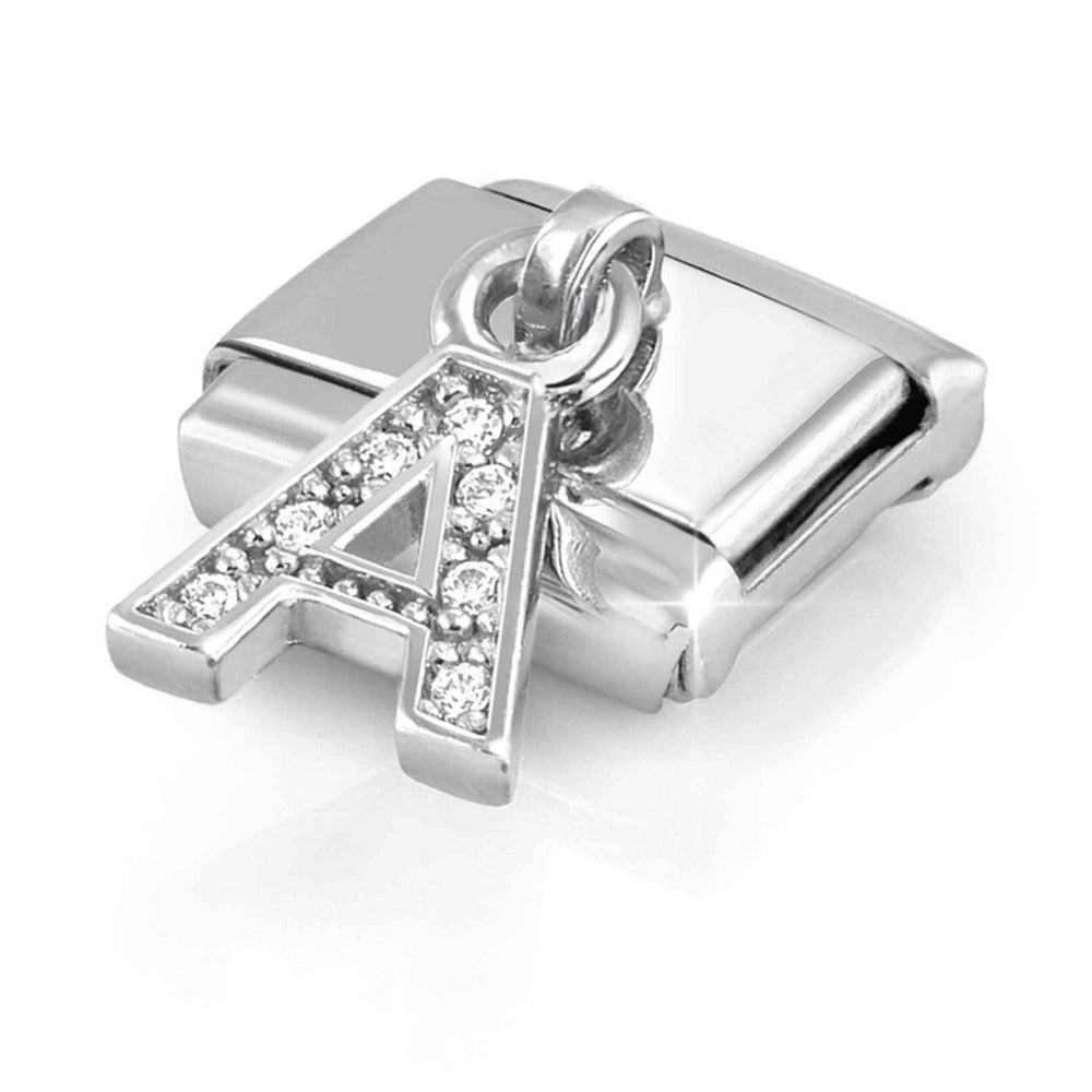 Nomination Composable Silver Initial 'A' CZ Drop Charm 331818/01