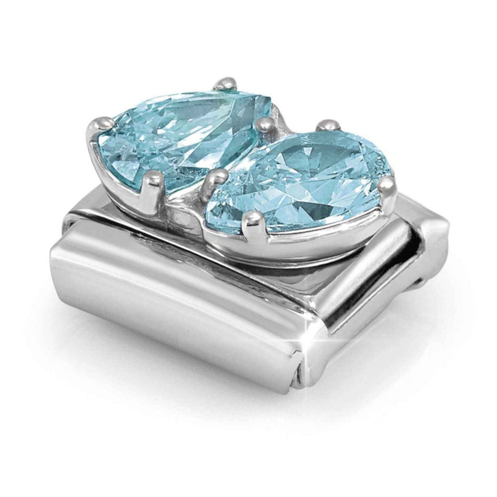 Nomination Composable Silver, Light Blue CZ Double Teardrop Charm 330329/16