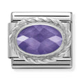 Nomination Composable Silver Oval Purple CZ Charm 330604/001
