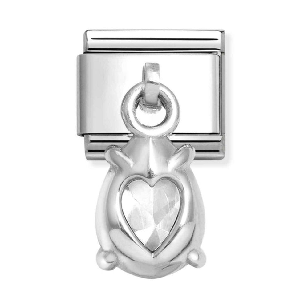 Nomination Composable Silver Pear Shaped Clear Drop Charm 331812/10