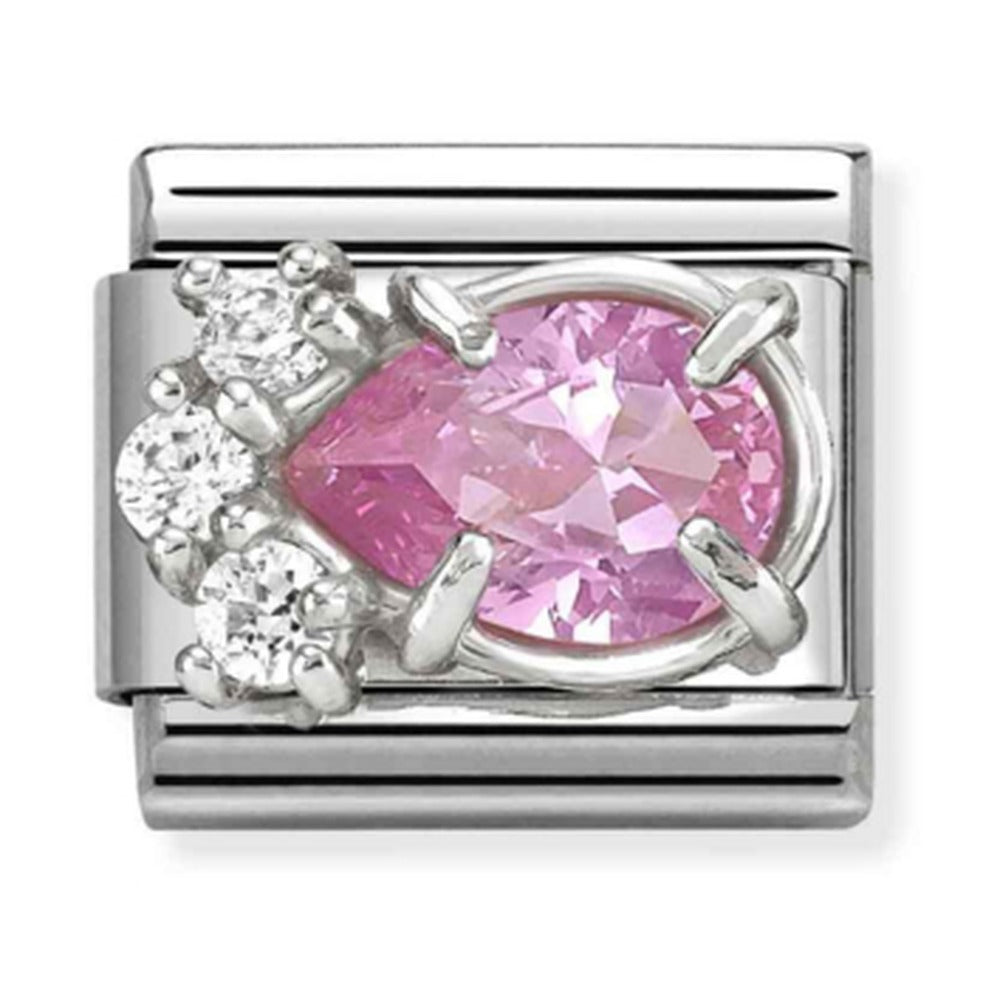 Nomination Composable Silver, Pink CZ Teardrop Charm 330329/08