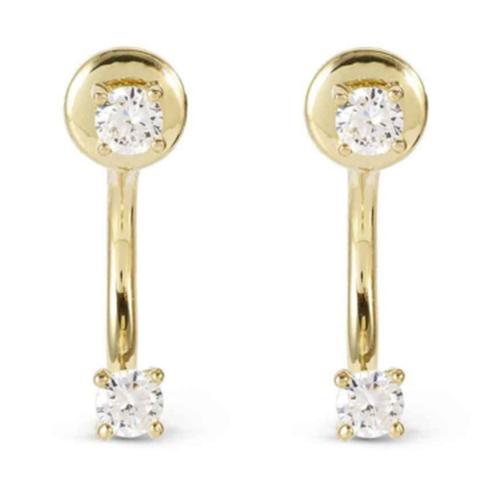 Nomination Fashion Era CZ Earring Jackets 925 Silver Gold Plated