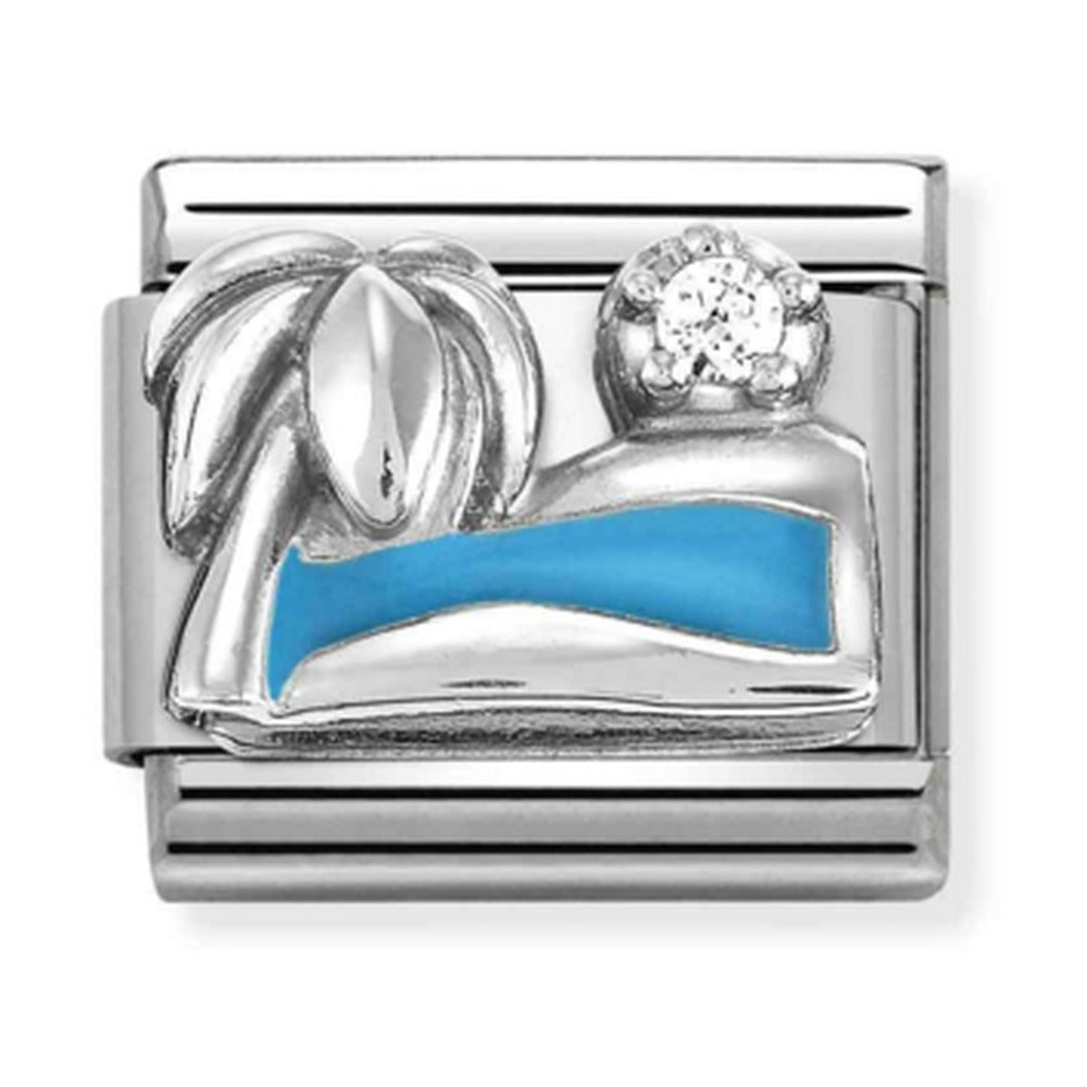 Nomination Composable Silver Palm Tree With Sea Charm 330305/19