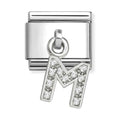Nomination Composable Silver Initial 'M' CZ Drop Charm 331818/13