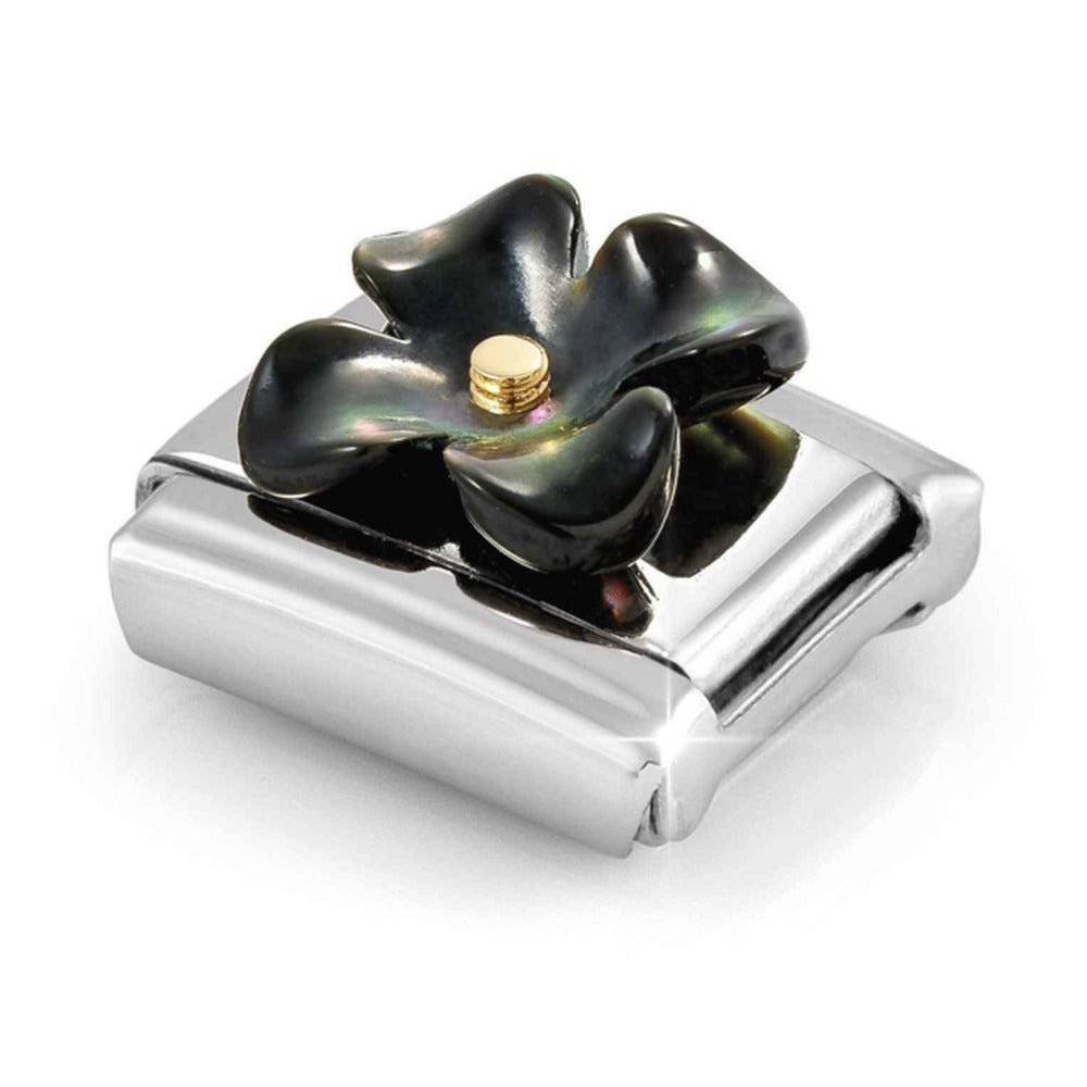 Nomination Composable Gold Black MOP Flower Charm 030521/22
