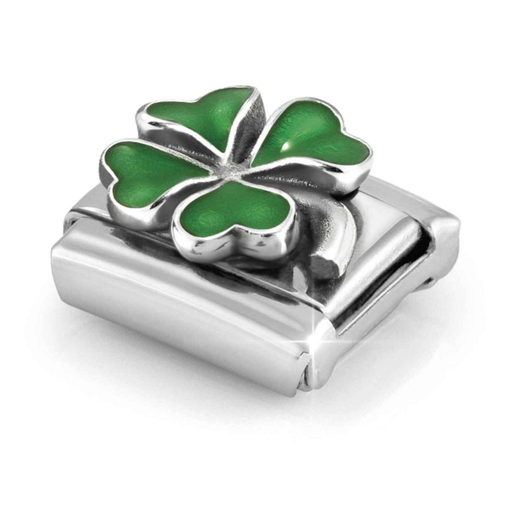 Nomination Composable Silver Green Four-Leaf Clover Charm 330204/42