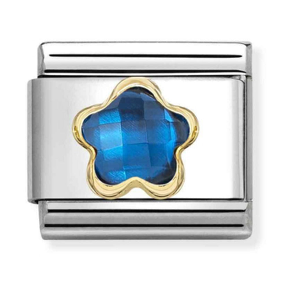 Nomination Composable Gold Blue Flower Charm 030615/007