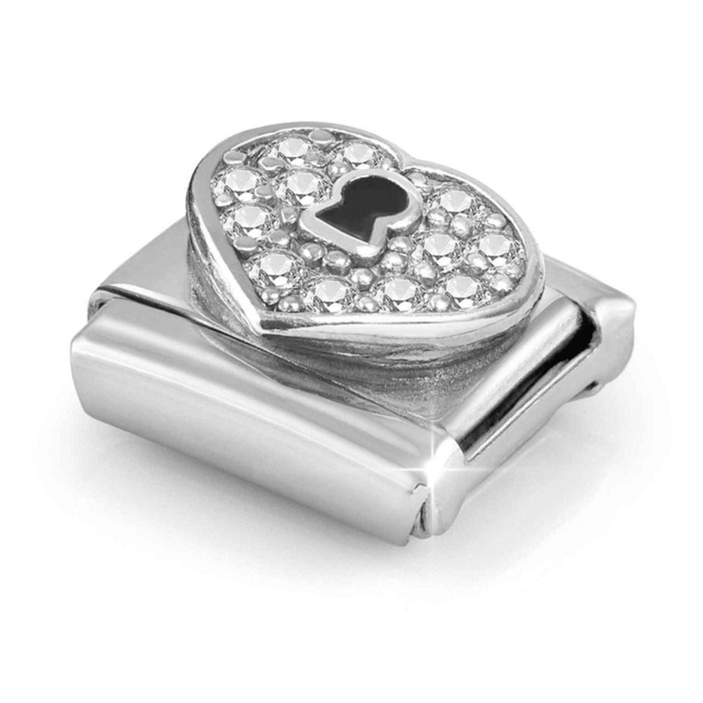 Nomination Composable Silver Pave` Heart Key Hole' Charm 330328/09